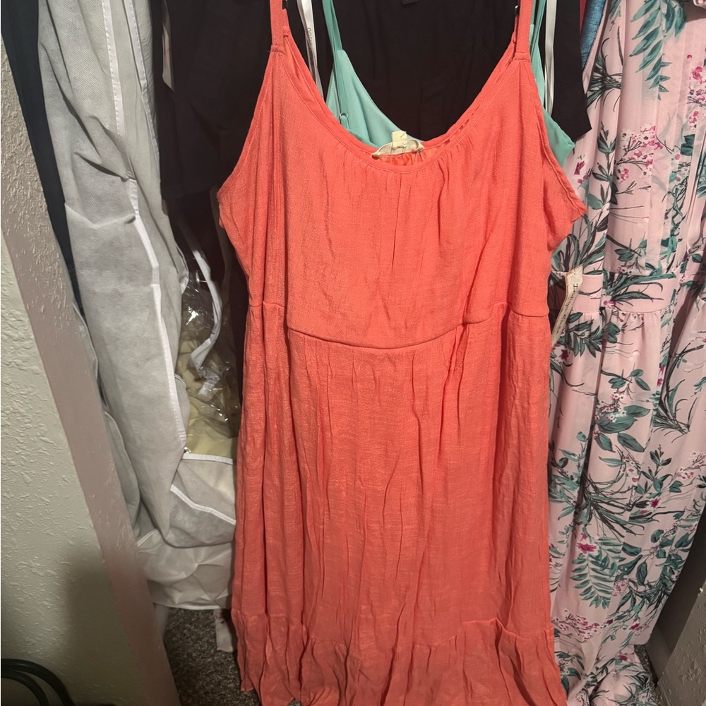 Coral Sleeveless Dress